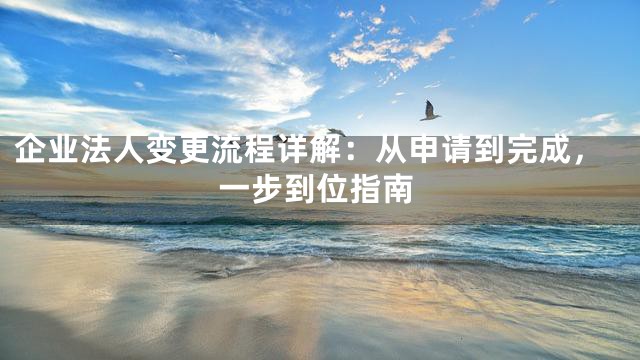 企业法人变更流程详解：从申请到完成，一步到位指南