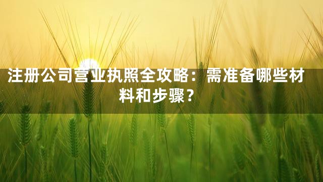注册公司营业执照全攻略：需准备哪些材料和步骤？