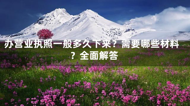 办营业执照一般多久下来？需要哪些材料？全面解答