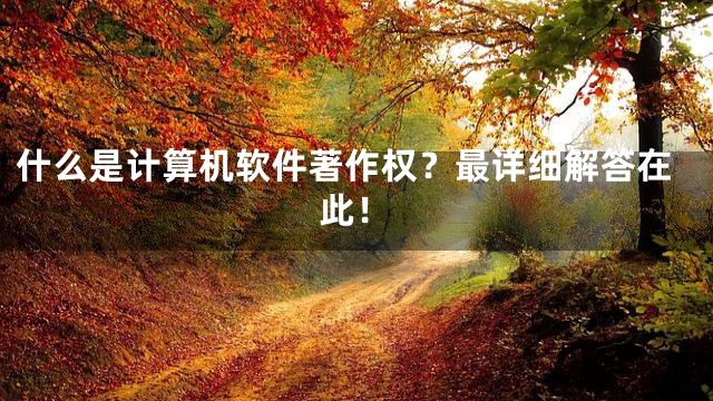 什么是计算机软件著作权？最详细解答在此！