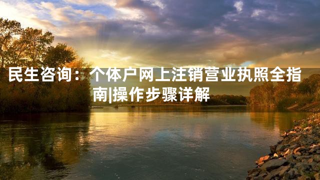 民生咨询：个体户网上注销营业执照全指南|操作步骤详解