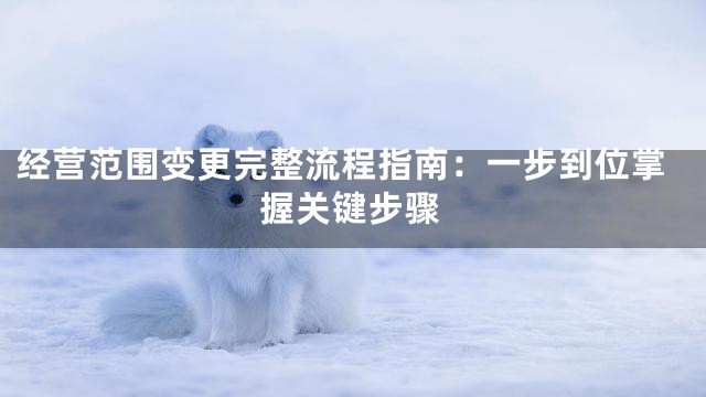 经营范围变更完整流程指南：一步到位掌握关键步骤
