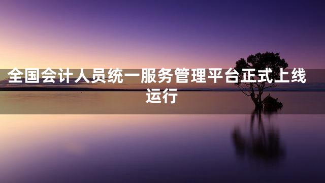 全国会计人员统一服务管理平台正式上线运行