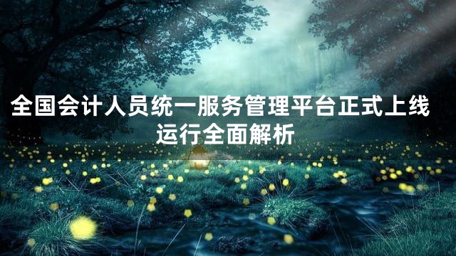 全国会计人员统一服务管理平台正式上线运行全面解析