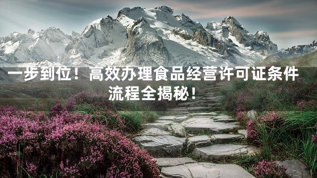 一步到位！高效办理食品经营许可证条件流程全揭秘！