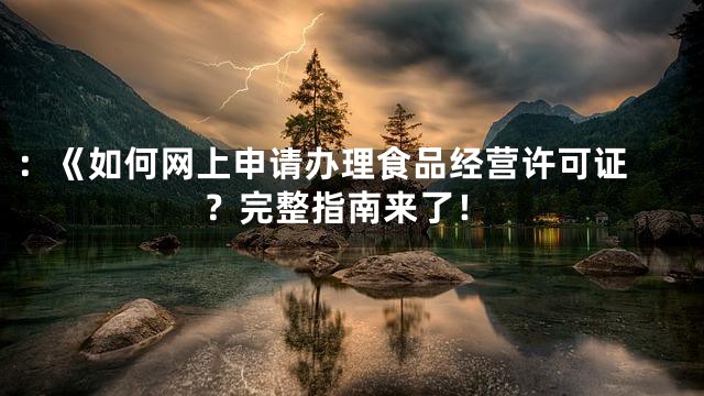 ：《
如何网上申请办理食品经营许可证？完整指南来了！