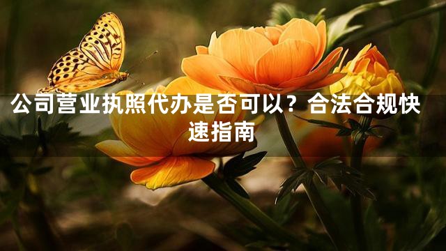 公司营业执照代办是否可以？合法合规快速指南