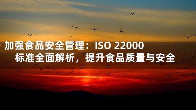 加强食品安全管理：ISO 22000标准全面解析，提升食品质量与安全