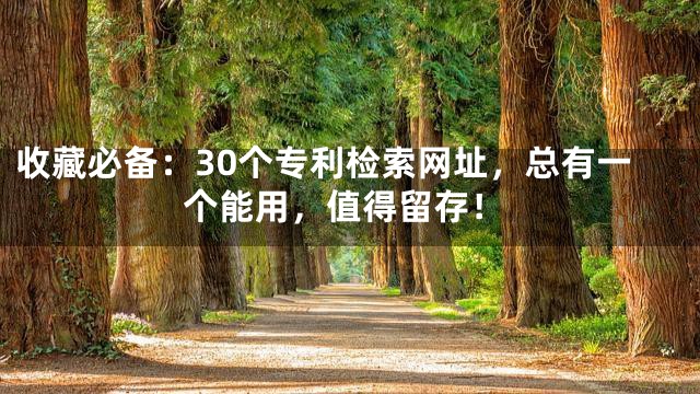 收藏必备：30个专利检索网址，总有一个能用，值得留存！