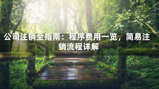 公司注销全指南：程序费用一览，简易注销流程详解