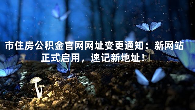 市住房公积金官网网址变更通知：新网站正式启用，速记新地址！
