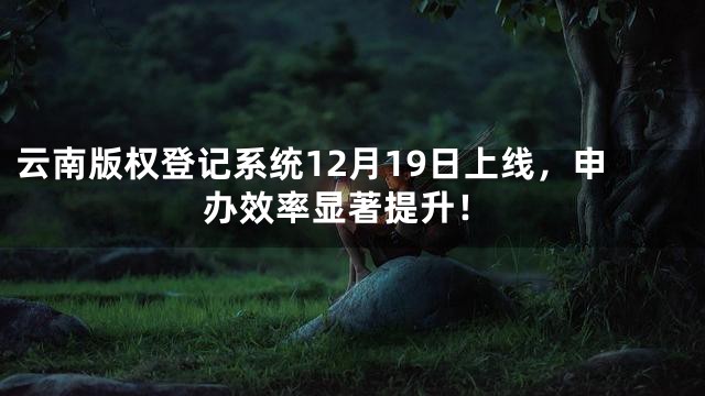云南版权登记系统12月19日上线，申办效率显著提升！