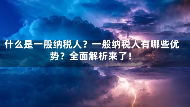 什么是一般纳税人？一般纳税人有哪些优势？全面解析来了！