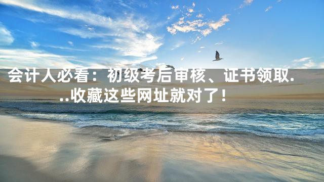 会计人必看：初级考后审核、证书领取...收藏这些网址就对了！