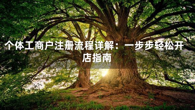 个体工商户注册流程详解：一步步轻松开店指南