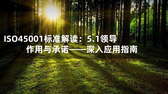 ISO45001标准解读：5.1领导作用与承诺——深入应用指南
