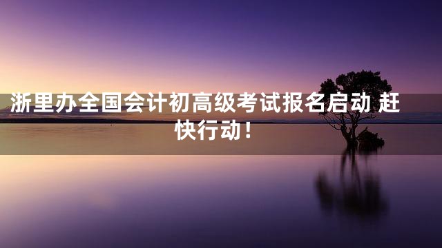 浙里办全国会计初高级考试报名启动 赶快行动！