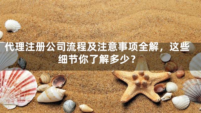 代理注册公司流程及注意事项全解，这些细节你了解多少？