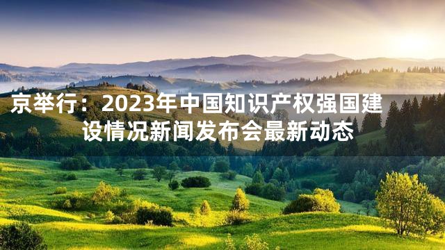 京举行：2023年中国知识产权强国建设情况新闻发布会最新动态