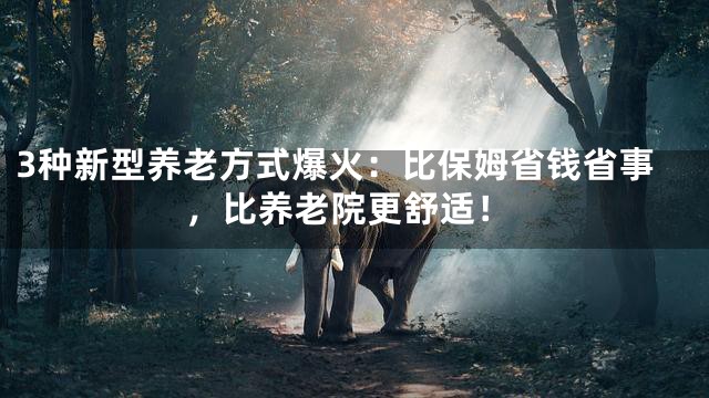 3种新型养老方式爆火：比保姆省钱省事，比养老院更舒适！