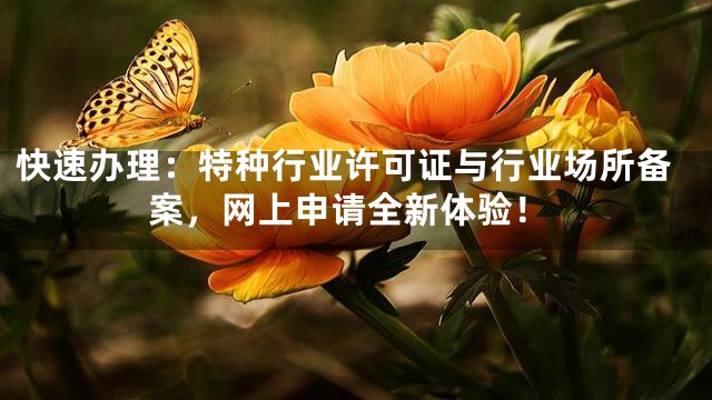 快速办理：特种行业许可证与行业场所备案，网上申请全新体验！