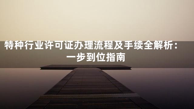 特种行业许可证办理流程及手续全解析：一步到位指南
