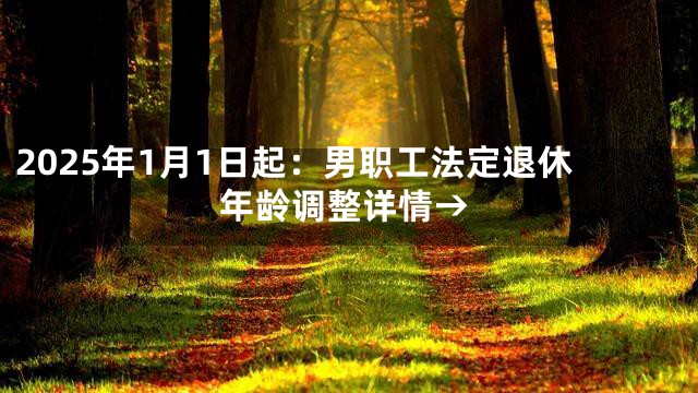 2025年1月1日起：男职工法定退休年龄调整详情→