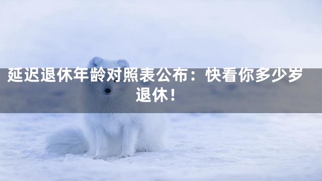 延迟退休年龄对照表公布：快看你多少岁退休！