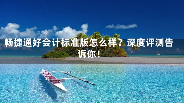 畅捷通好会计标准版怎么样？深度评测告诉你！