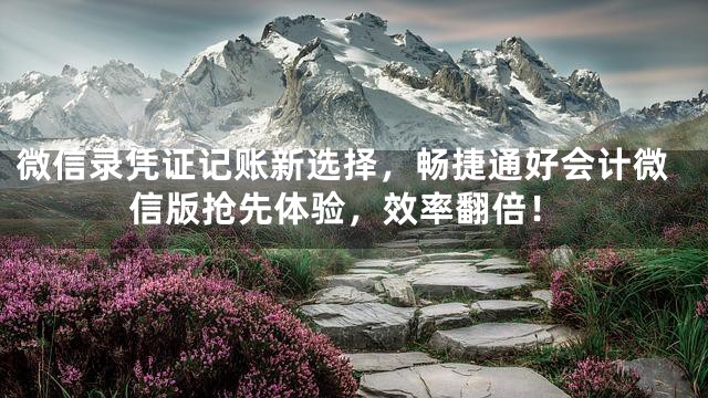 微信录凭证记账新选择，畅捷通好会计微信版抢先体验，效率翻倍！