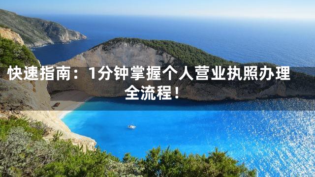 快速指南：1分钟掌握个人营业执照办理全流程！
