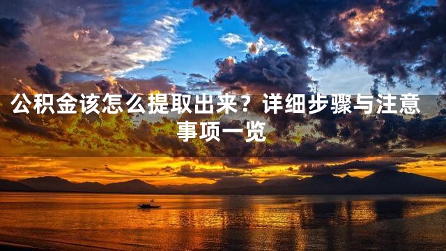 公积金该怎么提取出来？详细步骤与注意事项一览