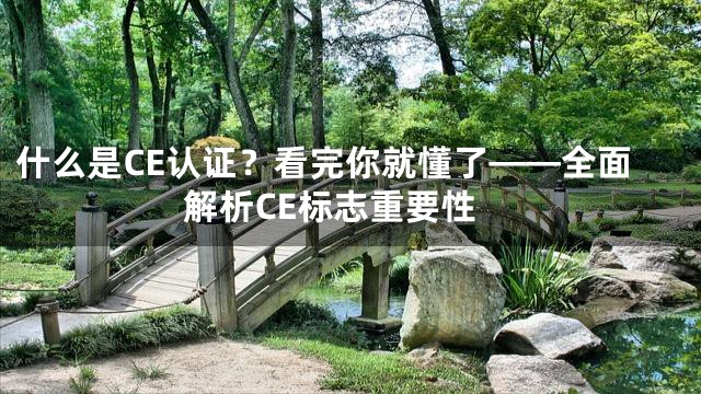 什么是CE认证？看完你就懂了——全面解析CE标志重要性