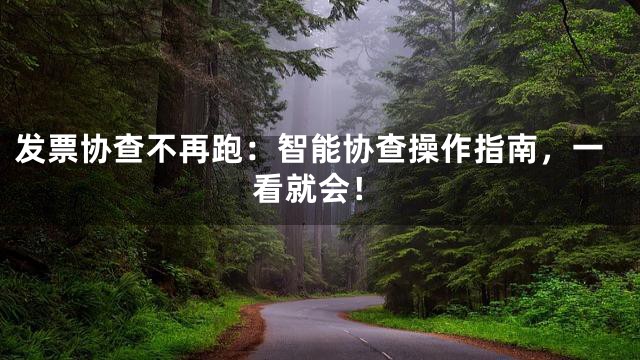 发票协查不再跑：智能协查操作指南，一看就会！