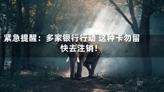 紧急提醒：多家银行行动 这种卡勿留 快去注销！