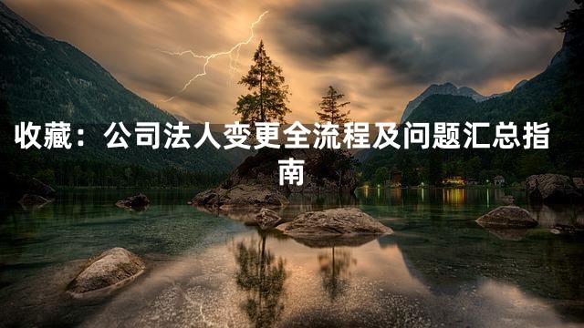 收藏：公司法人变更全流程及问题汇总指南