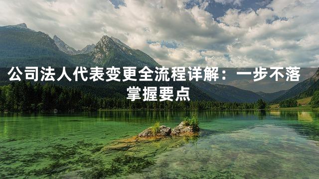 公司法人代表变更全流程详解：一步不落掌握要点