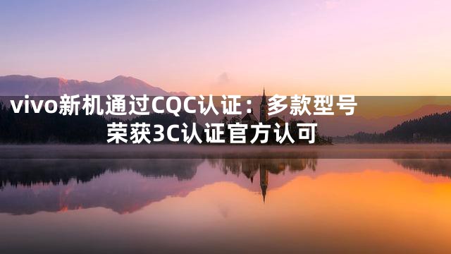 vivo新机通过CQC认证：多款型号荣获3C认证官方认可