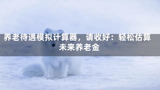 养老待遇模拟计算器，请收好：轻松估算未来养老金