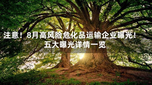 注意！8月高风险危化品运输企业曝光！五大曝光详情一览