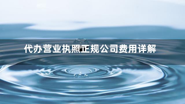 代办营业执照正规公司费用详解