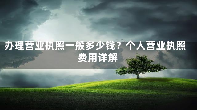 办理营业执照一般多少钱？个人营业执照费用详解