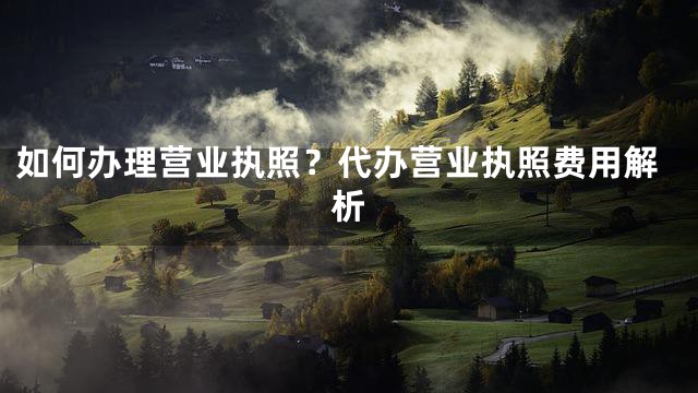 如何办理营业执照？代办营业执照费用解析
