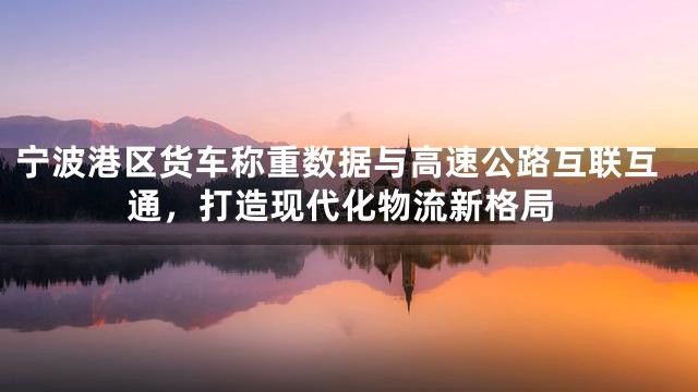 宁波港区货车称重数据与高速公路互联互通，打造现代化物流新格局