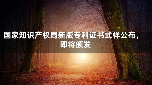 国家知识产权局新版专利证书式样公布，即将颁发