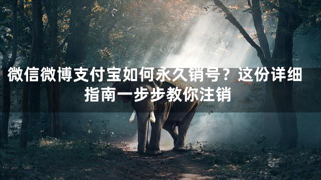 微信微博支付宝如何永久销号？这份详细指南一步步教你注销