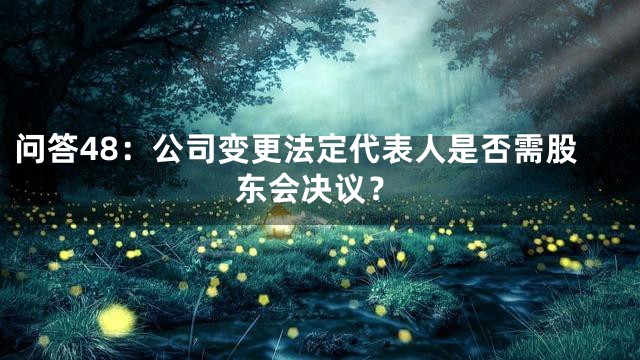 问答48：公司变更法定代表人是否需股东会决议？