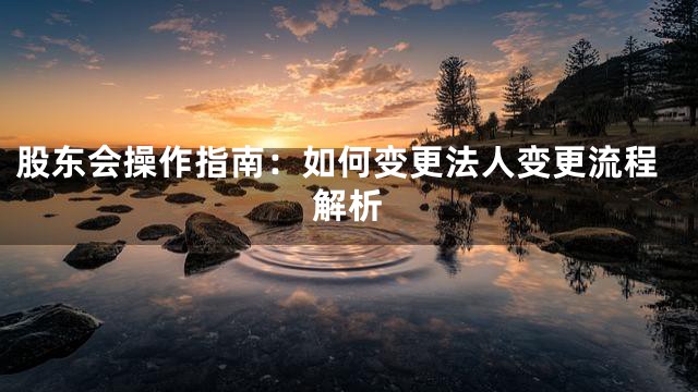 股东会操作指南：如何变更法人变更流程解析