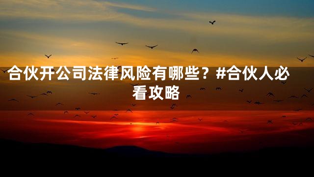 合伙开公司法律风险有哪些？#合伙人必看攻略