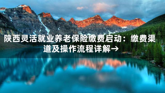 陕西灵活就业养老保险缴费启动：缴费渠道及操作流程详解→